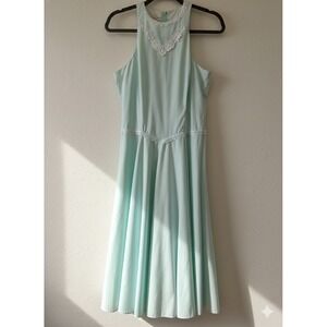 Vintage 80s‎ Gunne Sax Mint Green Lace Halter Dress - Size 9 (Fits XS/S
